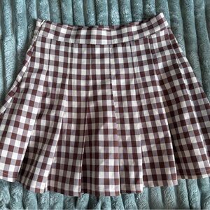 Brown and White Tennis Skirt